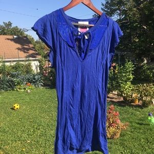 Free People lace detail shirt